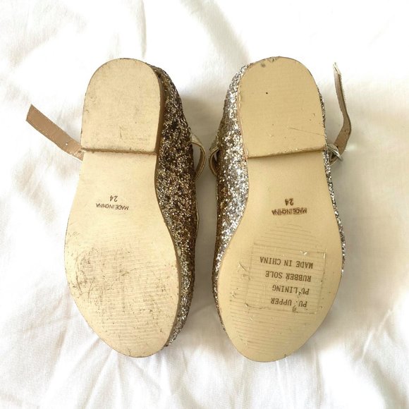 BARDOT JUNIOR girls size 8 kids gold glitter/sparkle party dress shoes ♡ - Picture 8 of 8